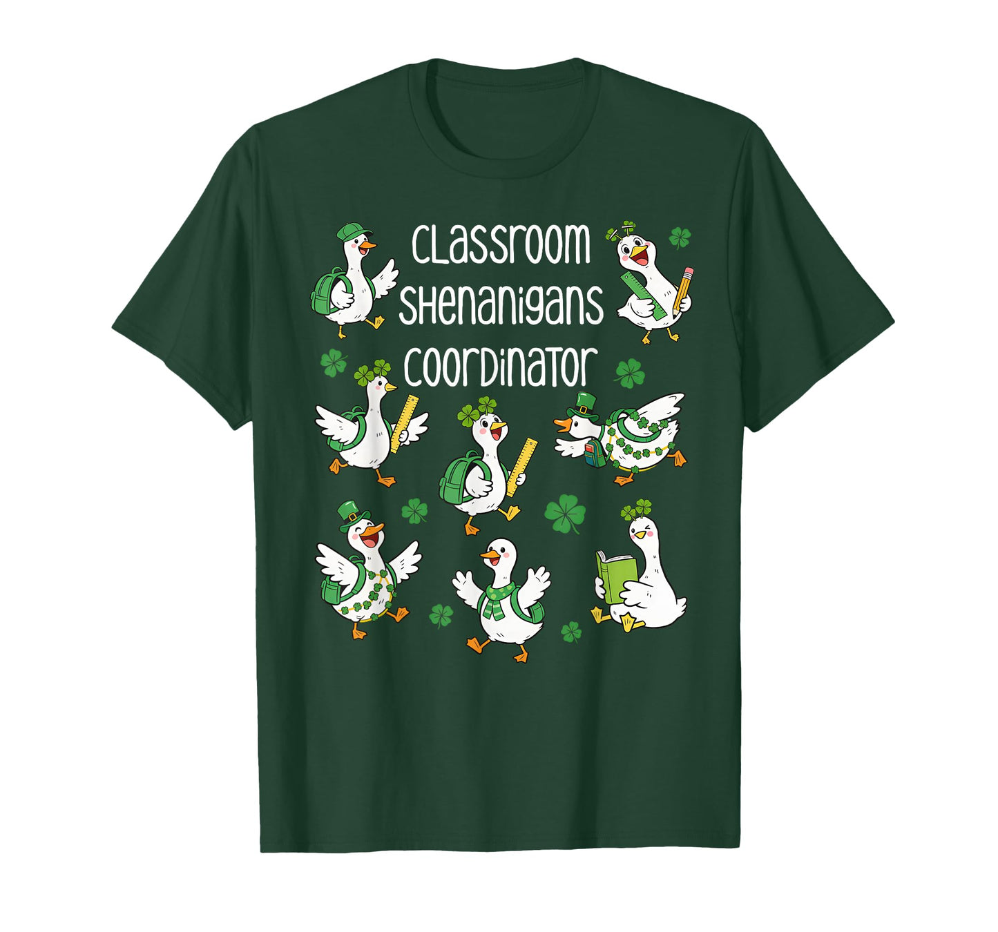 Lucky Learning Geese St Patrick’s Day Teacher School Fun T-Shirt