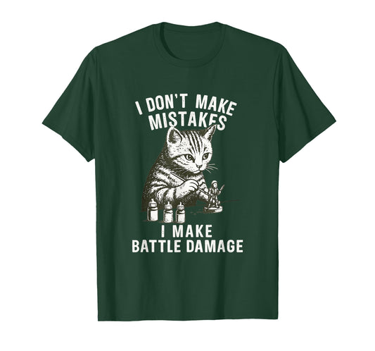 Cat Miniature Painter Battle Damage Funny Miniature Painting T-Shirt