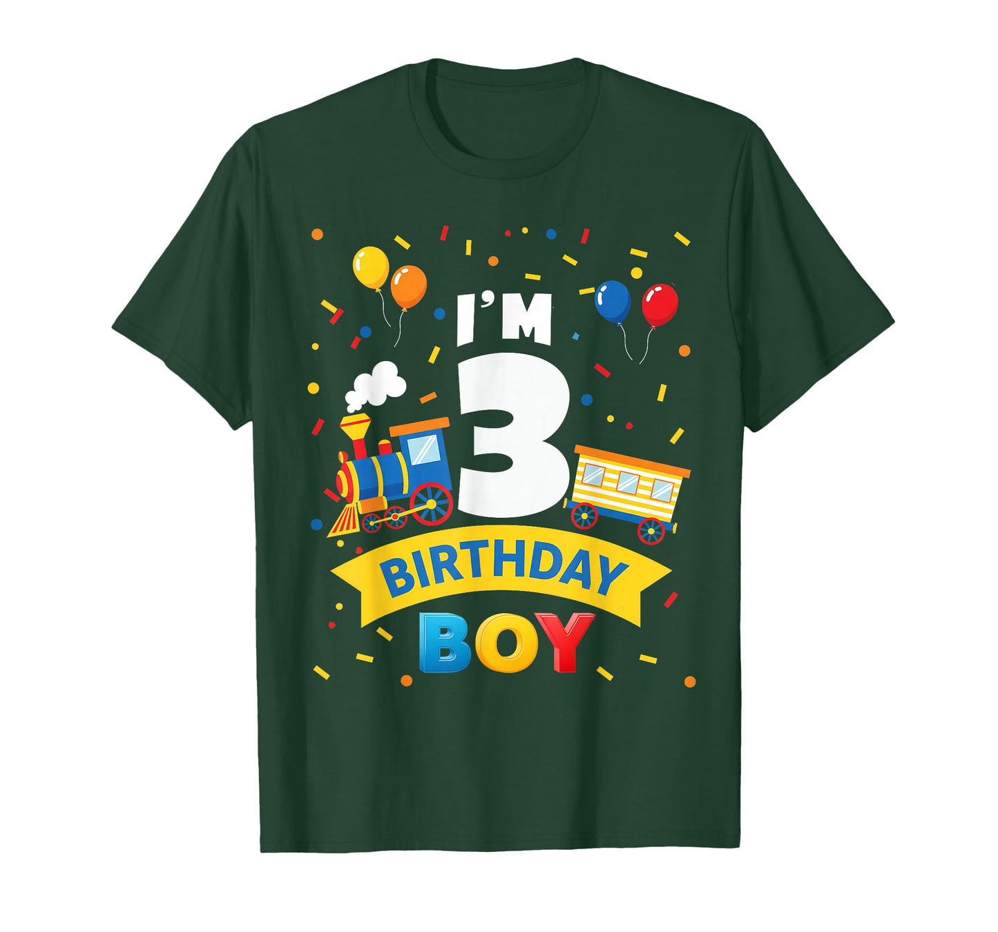 Kids 3rd Birthday Boy Train Three 3 Year Old Birthday Boys T-Shirt