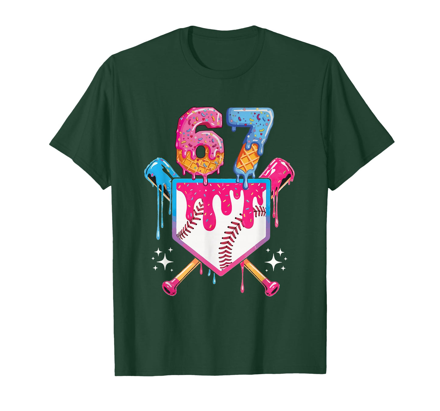 Baseball Drip Number 67 Player Or 67th Birthday T-Shirt