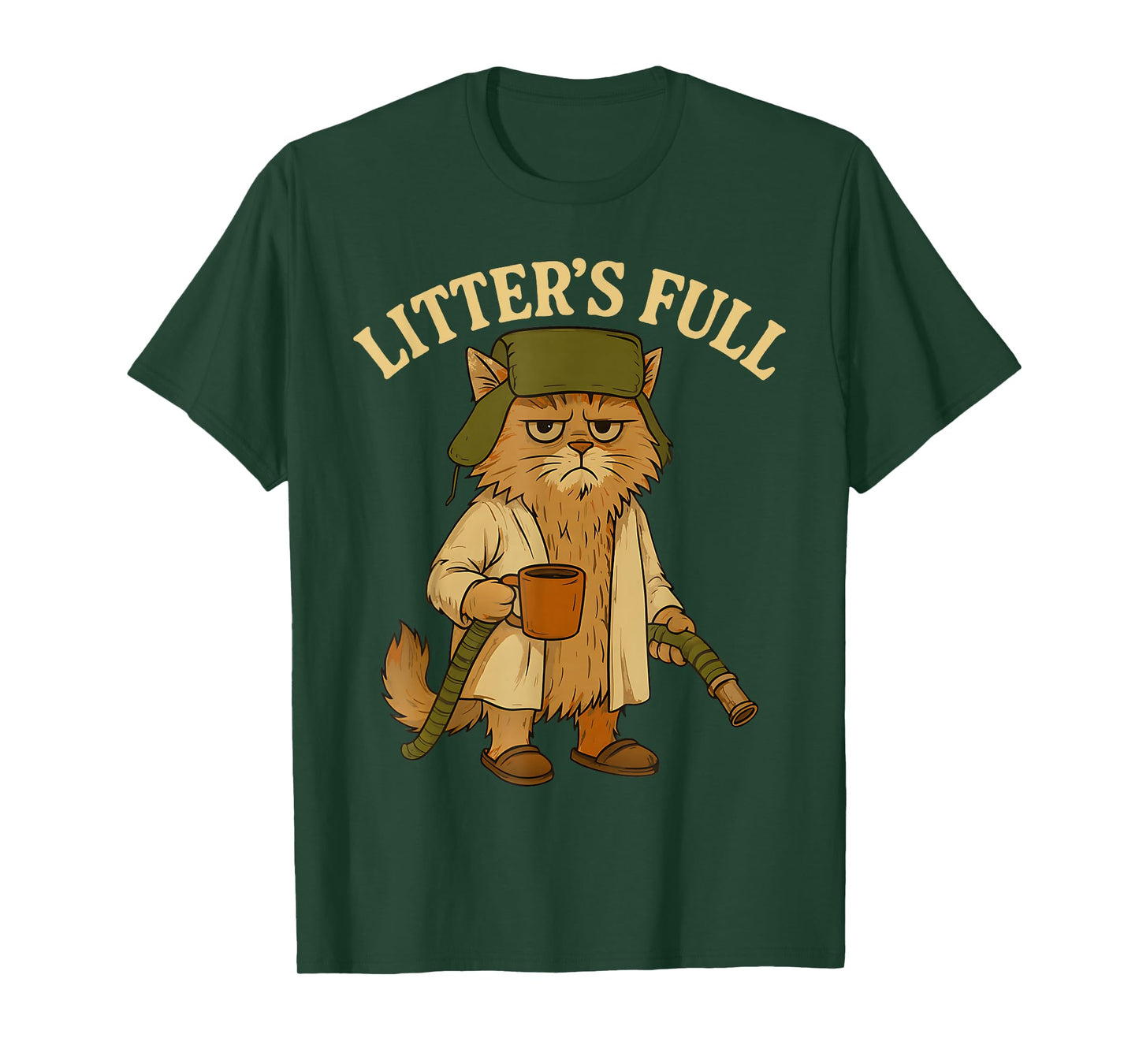 Litter’s Full Funny Cat Lovers Christmas Xmas Grumpy Humor T-Shirt