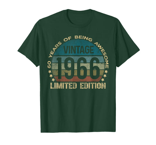 60 Year Old Gifts Vintage 1966 Limited Edition 60th Birthday T-Shirt