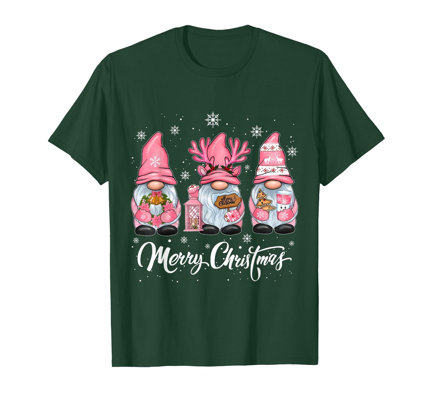 Cute Gnomes Merry Christmas Light Family Gnome Xmas Matching T-Shirt