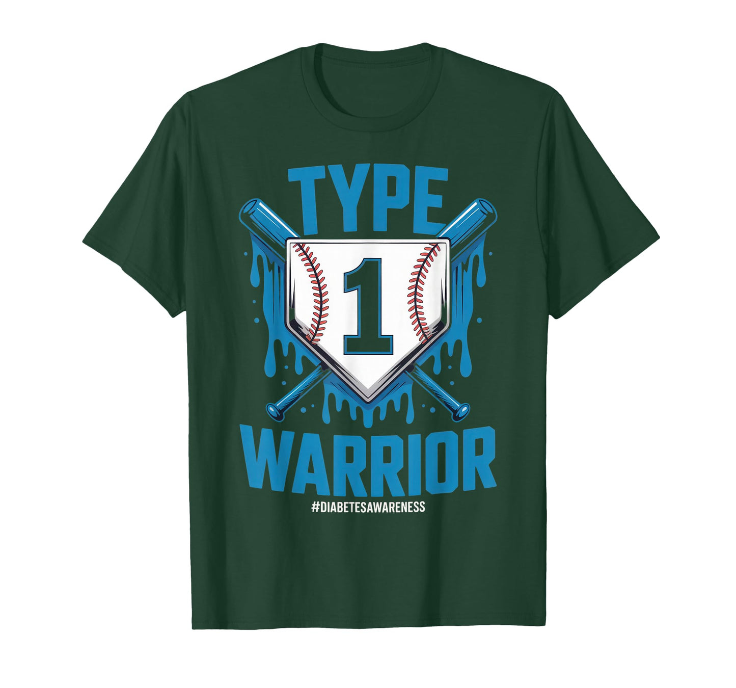 Type 1 Warrior Diabetes Awareness Baseball Enthusiasts T-Shirt