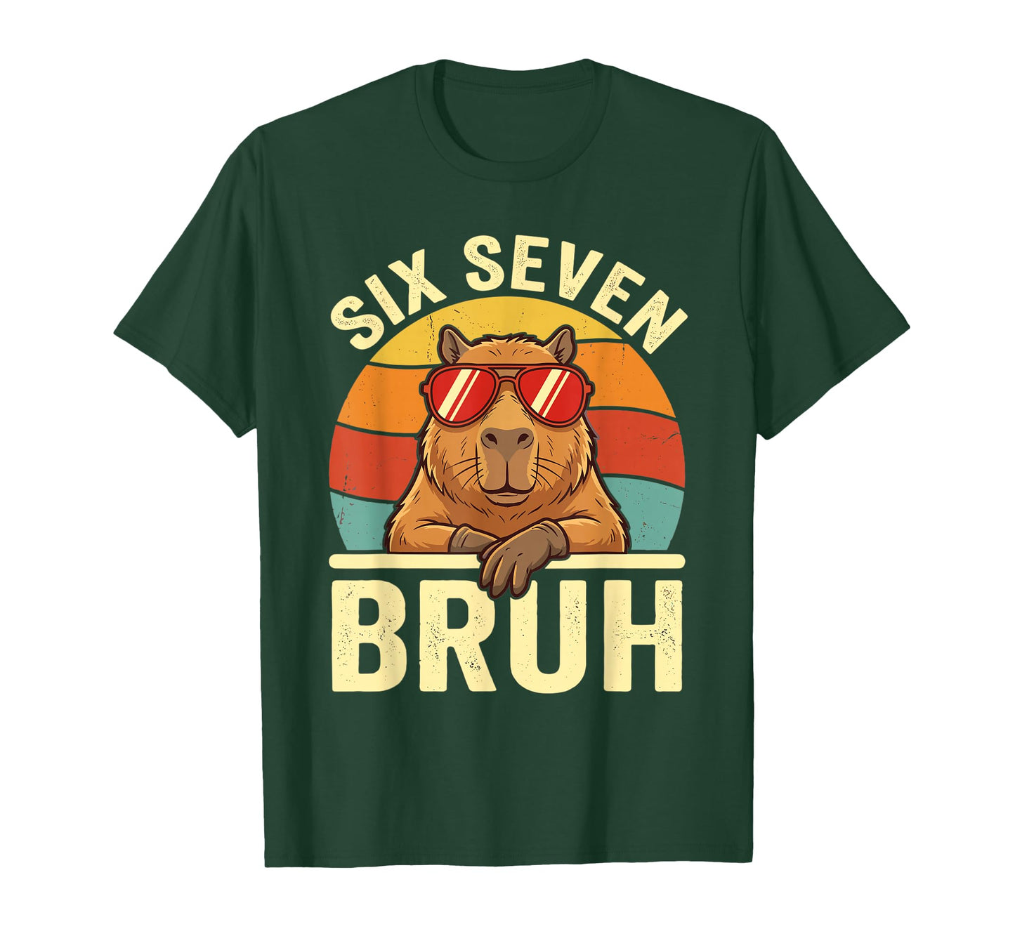Six Seven Bruh 67 Meme Funny Capybara 6 7 T-Shirt