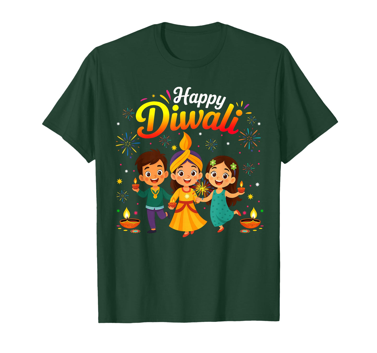 Happy Diwali Cute Kids Festival Lights Celebration Boys Girl T-Shirt