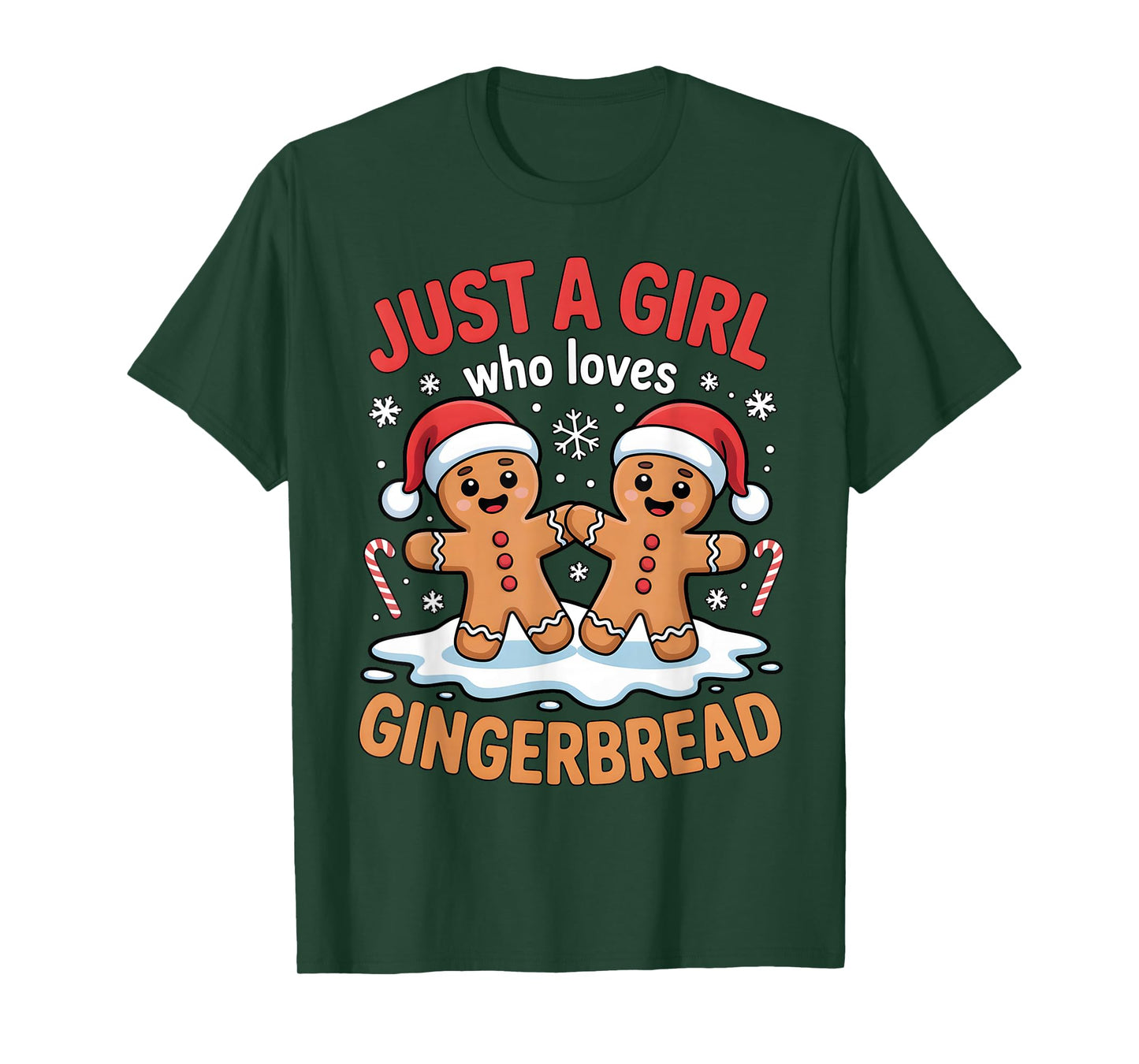 Just a Girl Who Loves Gingerbread Cute Christmas Outfit T-Shirt