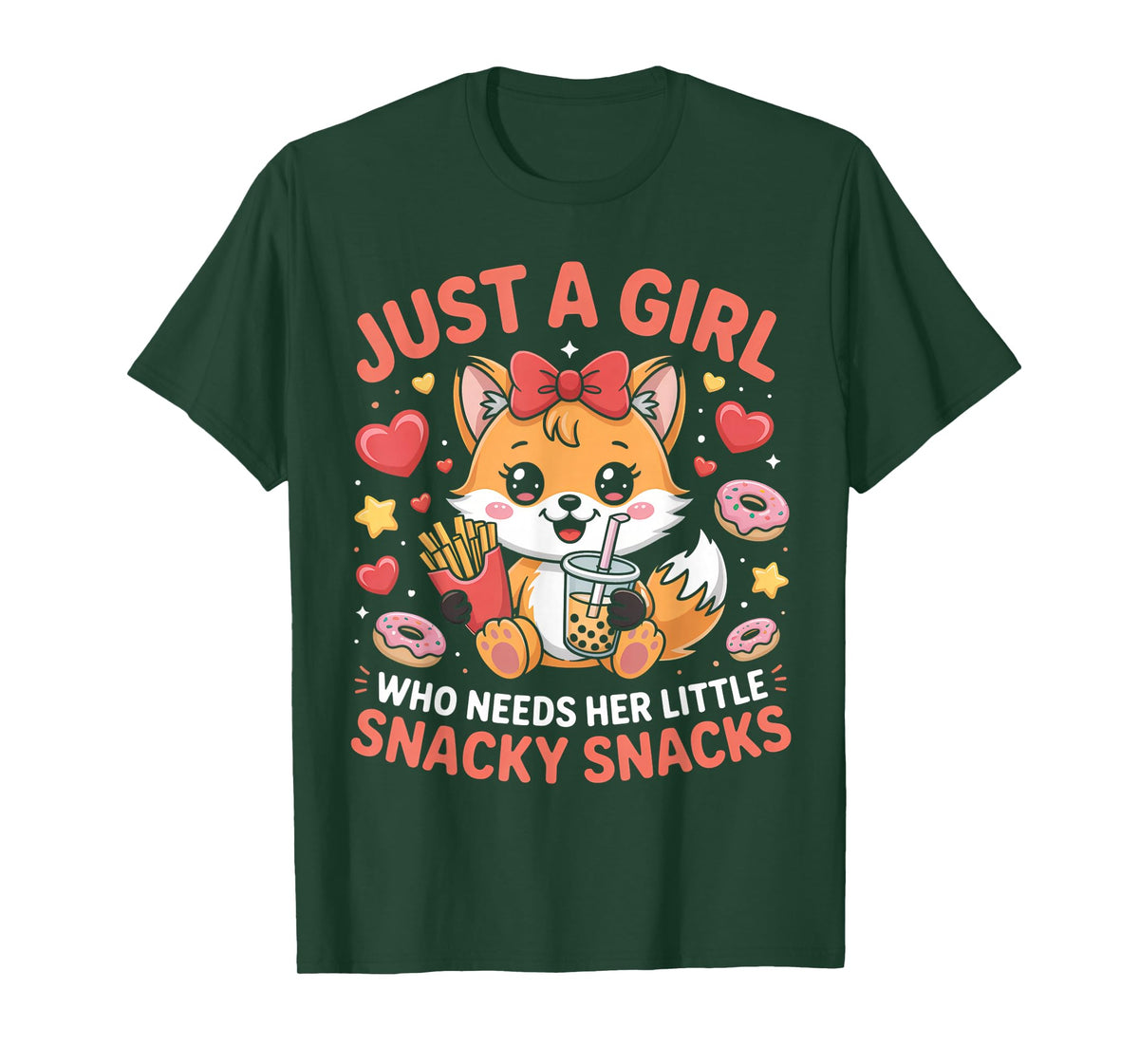 Just a Girl Who Needs Her Snacky Snacks Design T-Shirt