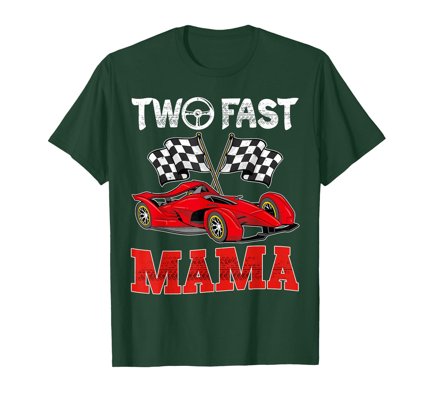 Two Fast Mama Pit Crew Racing Car Family Birthday T-Shirt
