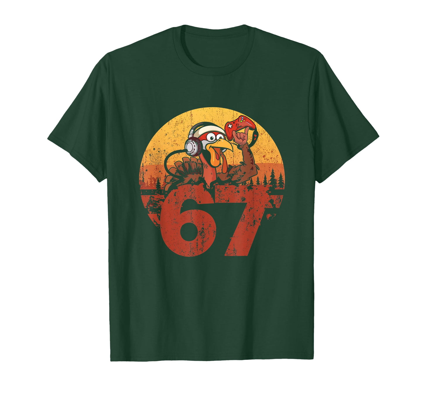 67 Funny Turkey Thanksgiving Gym Fitness Workout Six Seven T-Shirt