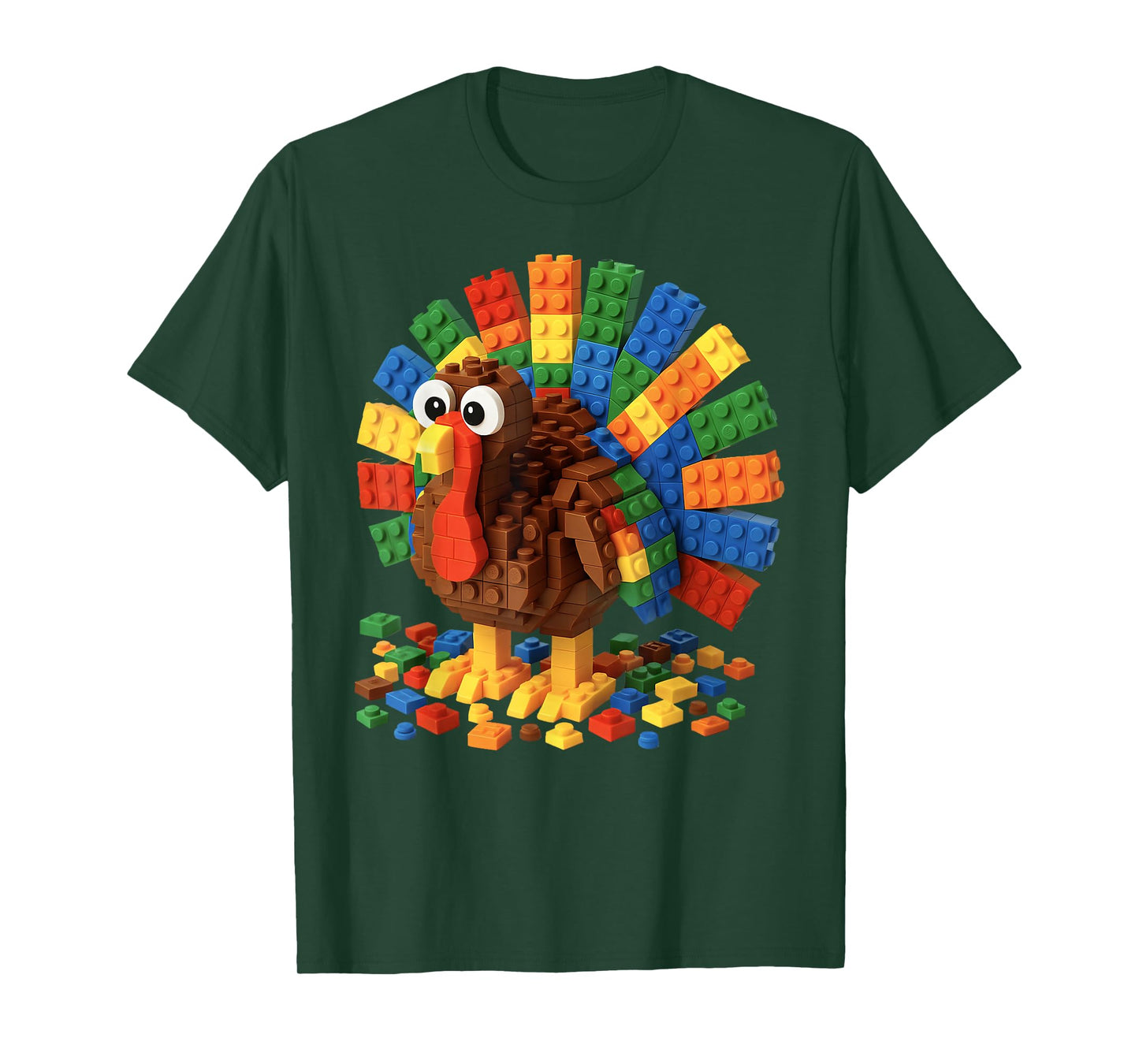 Master Builder Building Blocks Turkey Thanksgiving Men Boy T-Shirt