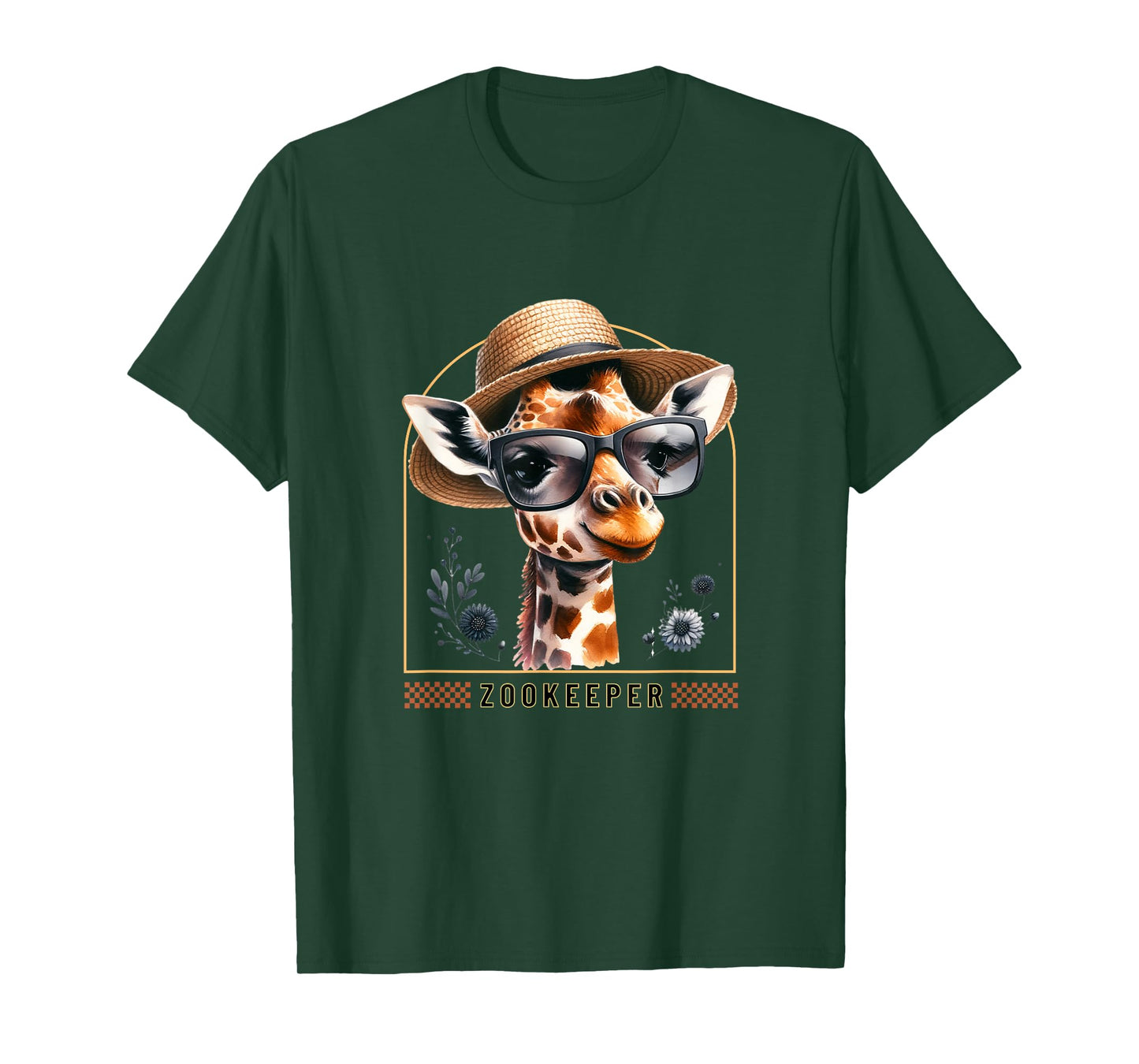 Zookeeper Design Adult Giraffe Safari Zoo keepeer Design T-Shirt
