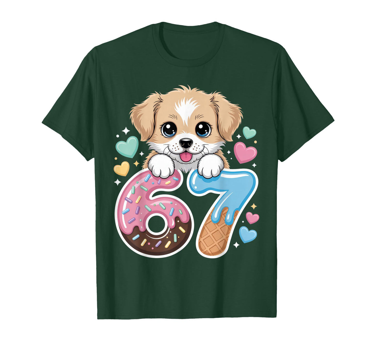 67 Puppy Lovers Fun and Playful Birthday Celebration T-Shirt