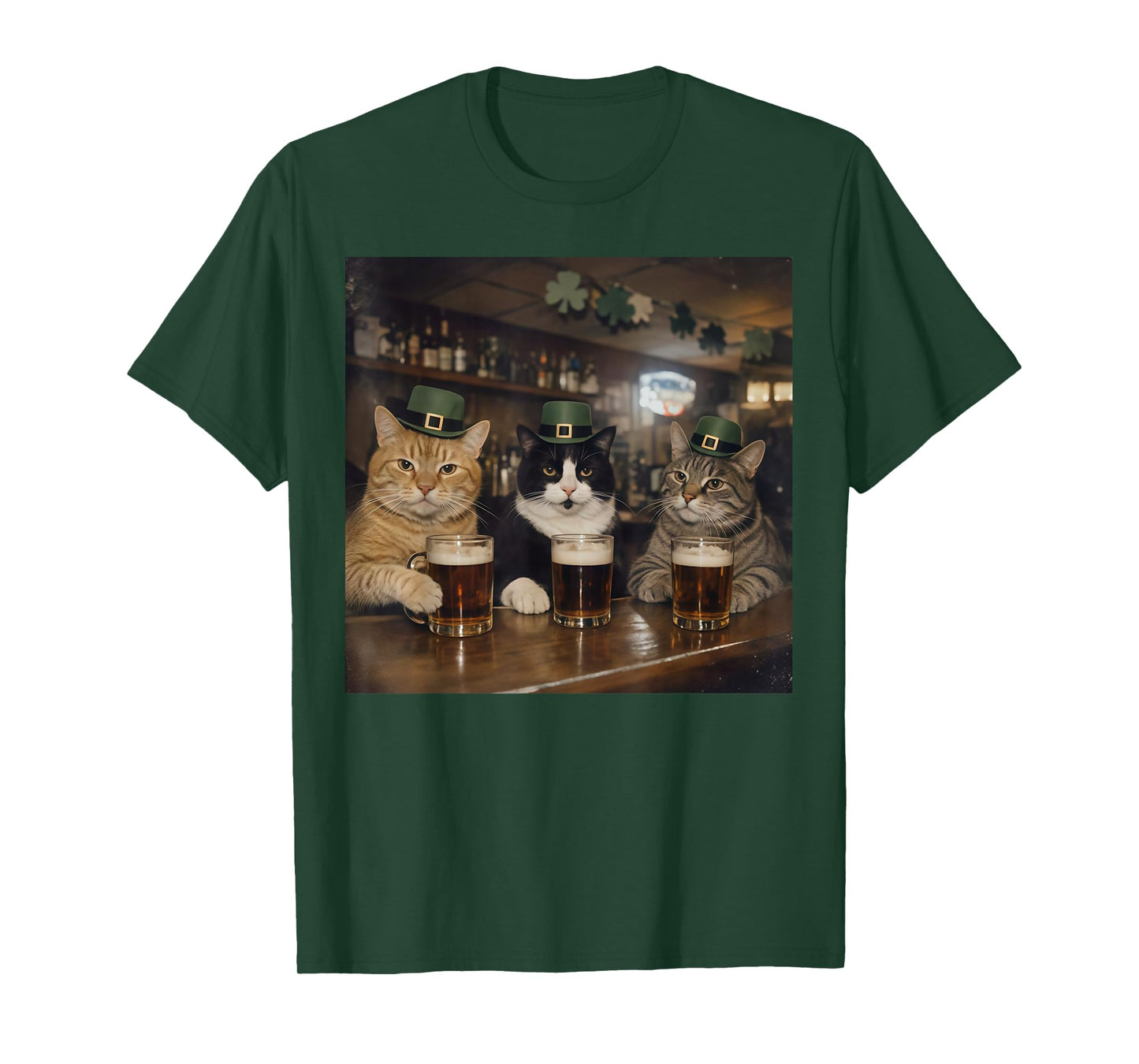 Funny Cat St Patricks Day Design T-Shirt