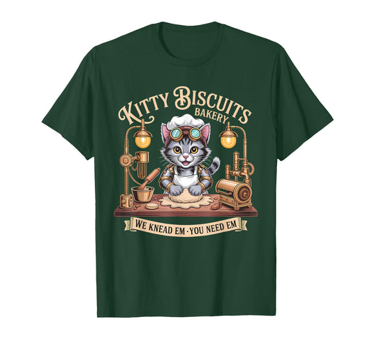 Cat Baking Kitty Biscuits We Knead Em You Need Em T-Shirt