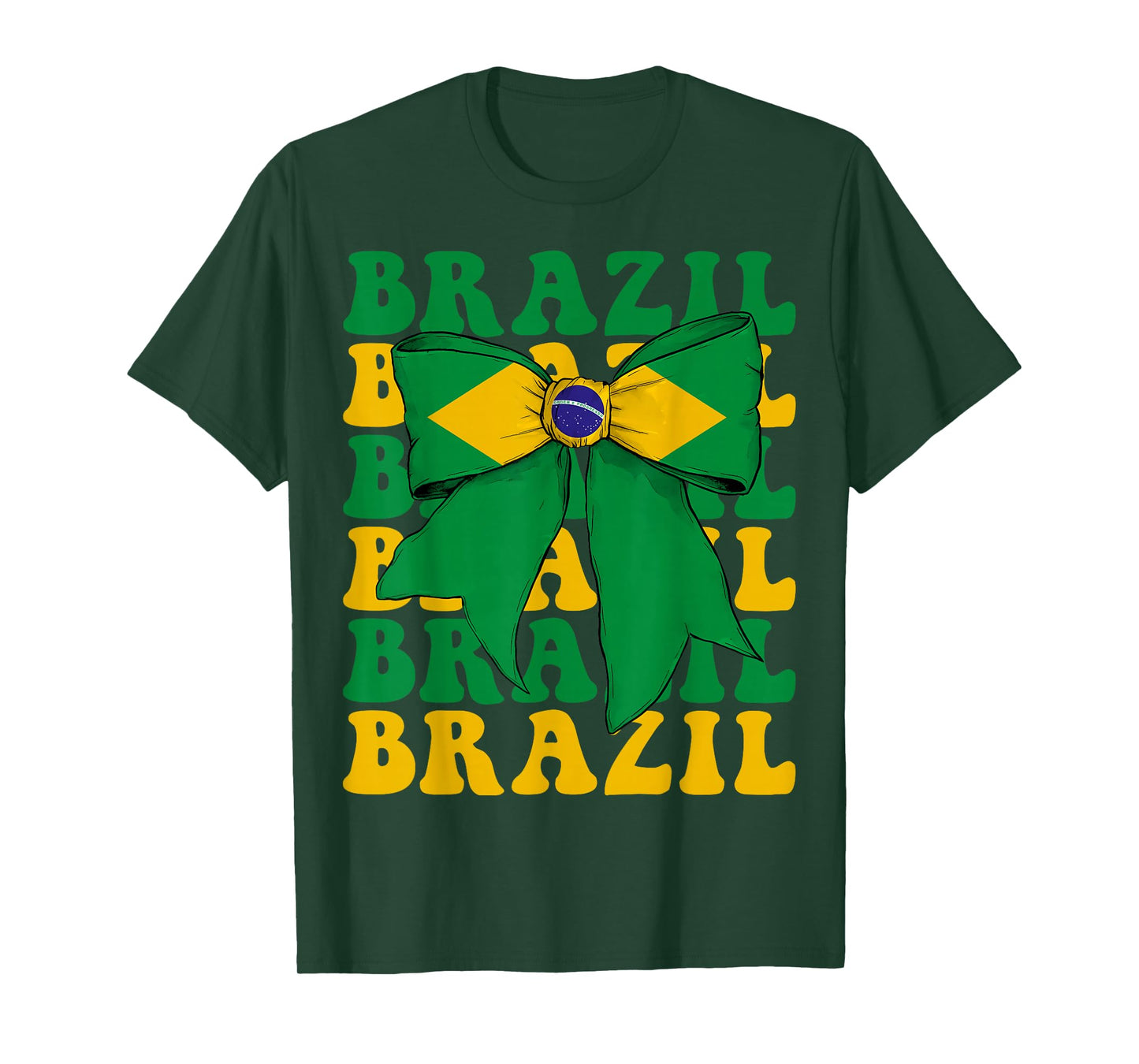 Brazil Brazilian Pride Coquette Bow Flag T-Shirt