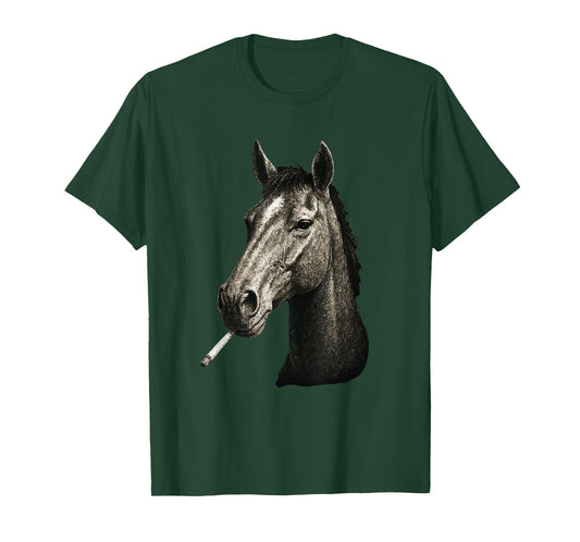 Funny Smoking Horse Cigarette Gen Z Meme T-Shirt