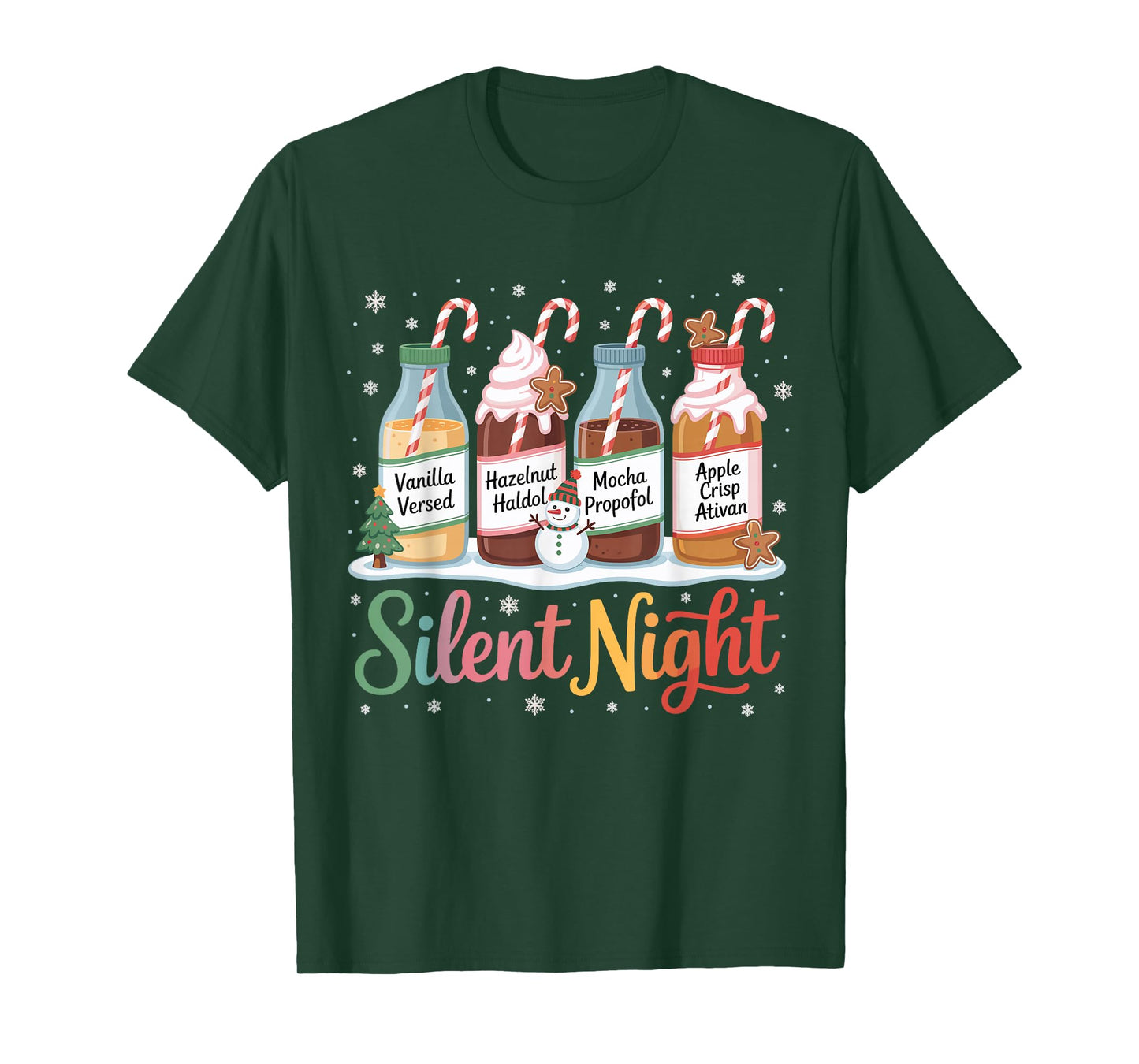Funny Santa Propofol Silent Night ICU Nurses Merry Christmas T-Shirt