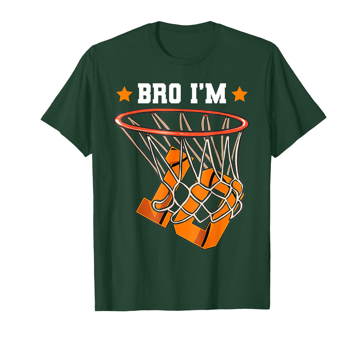 Kids Bro I'm 10 Year Old Basketball 10th Birthday Boy T-Shirt