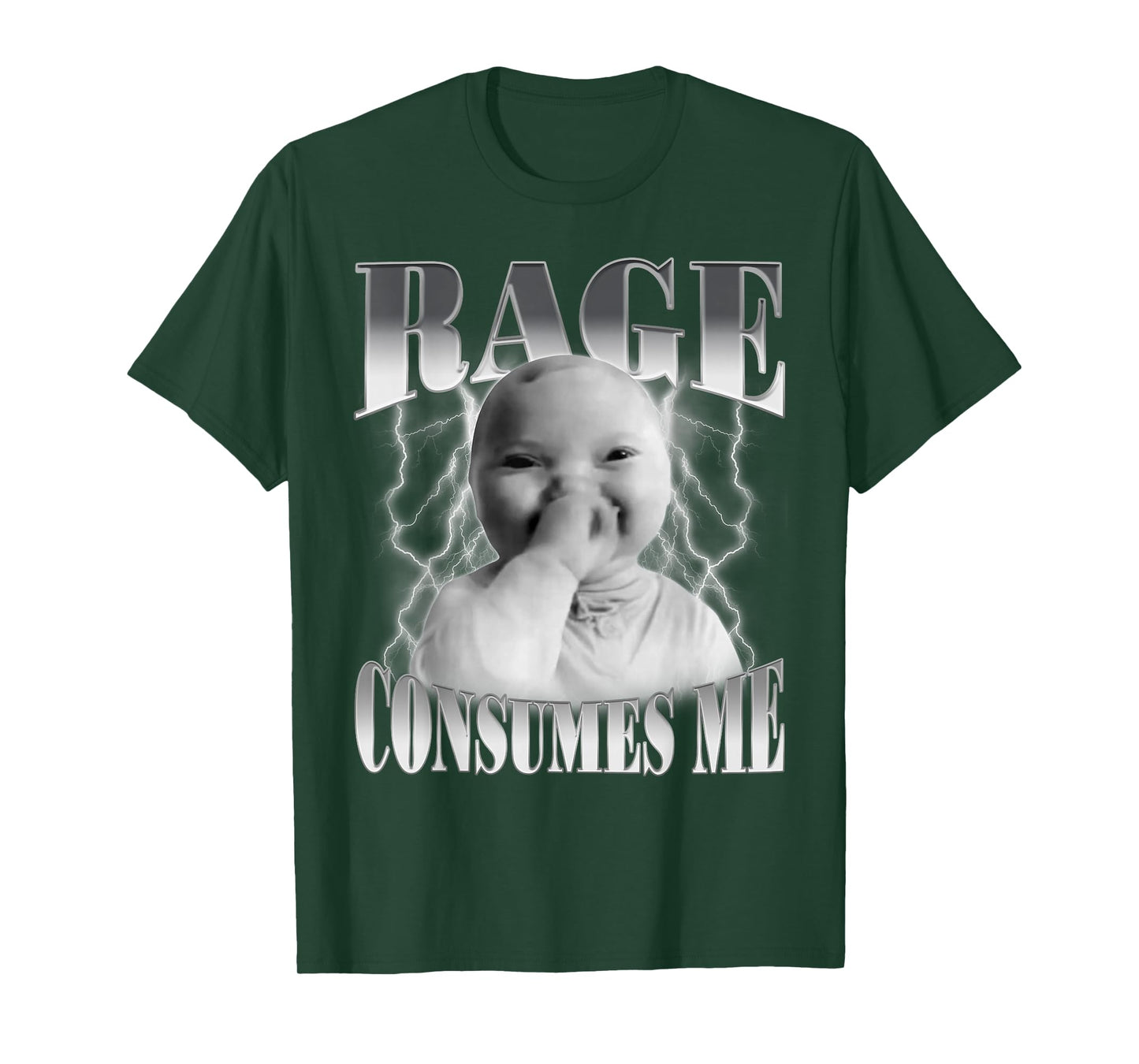 Rage Consumes Me Funny Ai Baby Holding Laugh Brainrot Meme T-Shirt