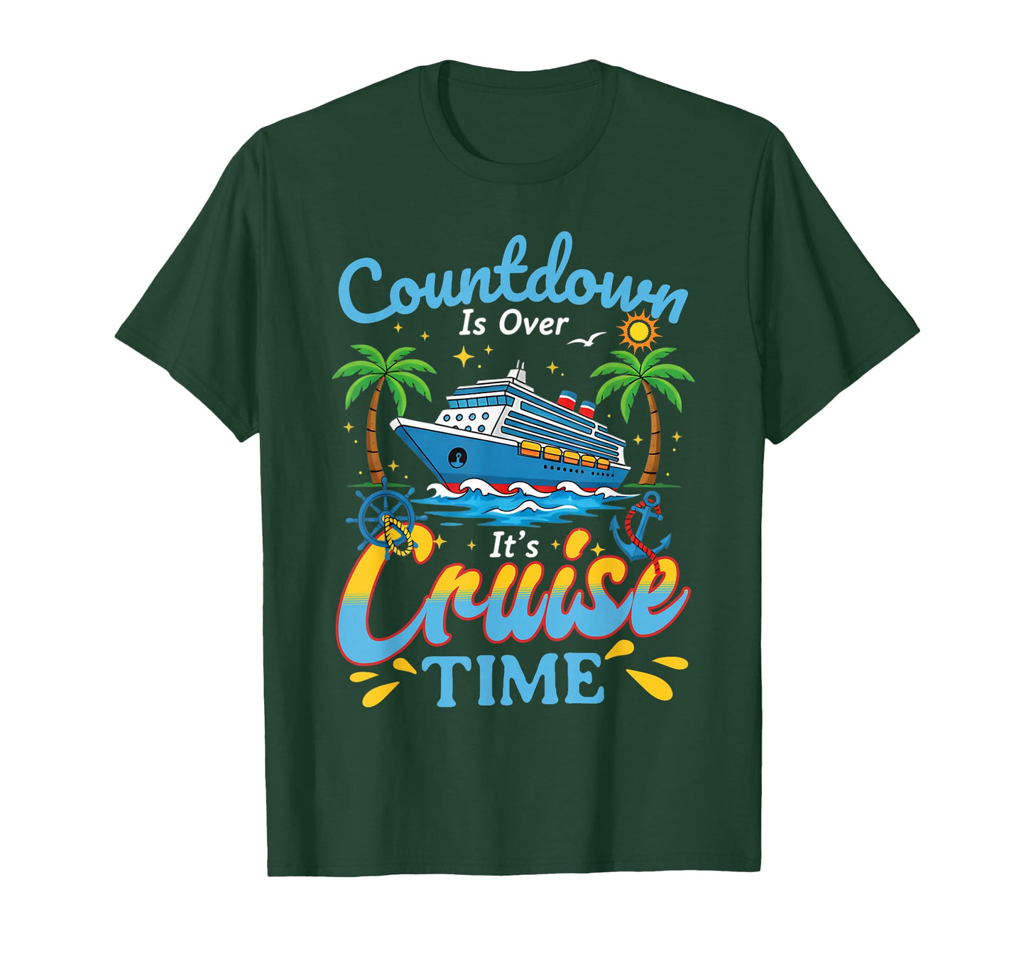 Countdown is Over It's Cruise Time Men Women Couple Outfits T-Shirt