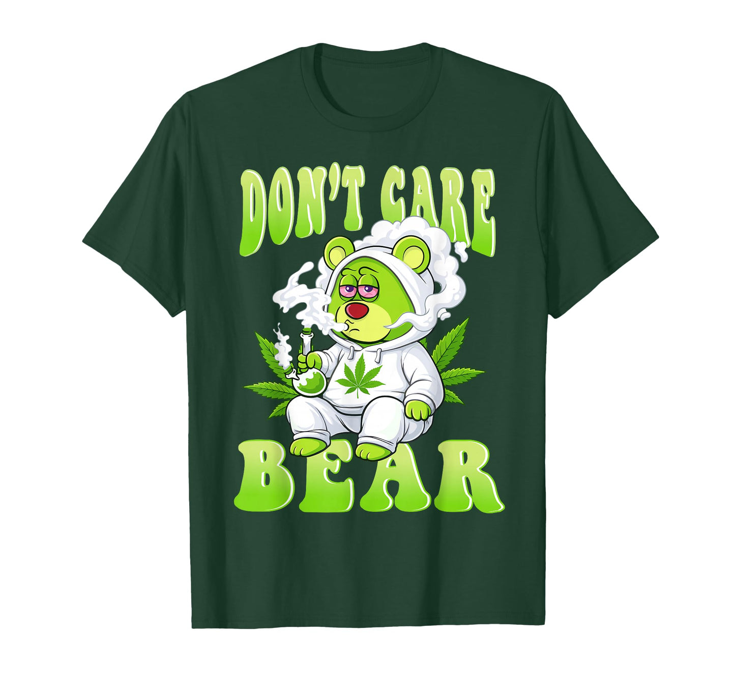 Stoned Bear Smoking Weed Don't Care Marijuana Cannabis 420 T-Shirt