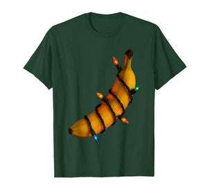 Christmas Banana with Lights Fun Holiday Design Unisex T-Shirt