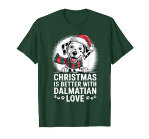 Cute Xmas Puppy Dog Christmas is Better with Dalmatian Love T-Shirt