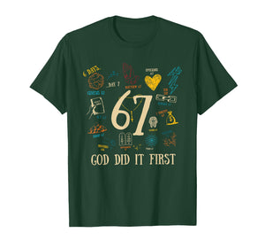 Vintage God Did It First 67 Six Seven Meme Christian Bible T-Shirt