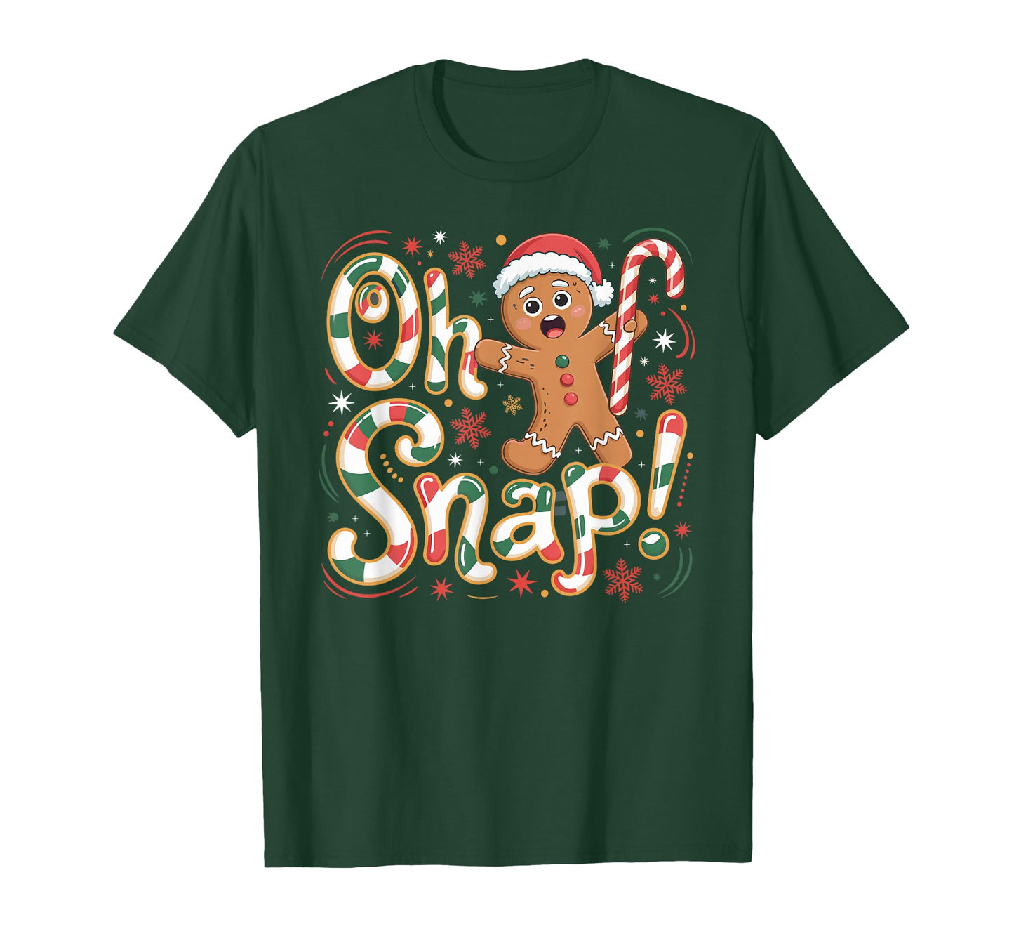Oh Snap Gingerbread Man Funny Christmas Xmas Men Women Kids T-Shirt