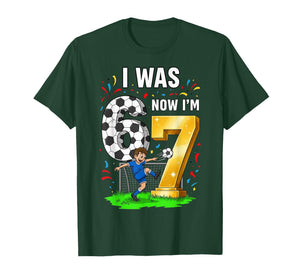 Birthday Boy I was 6 Now I'm 7 Six Seven Soccer 67 T-Shirt