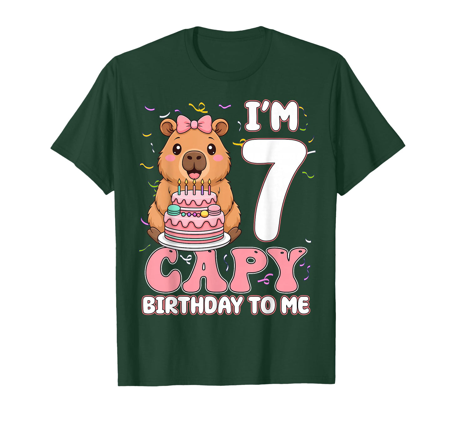 7 Years Old Capy Birthday to Me 7th Birthday Capybara Girl T-Shirt