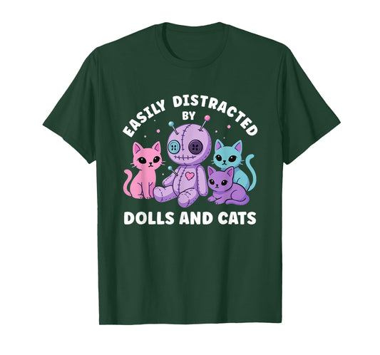 Pastel Goth Voodoo Doll and Cats Pastel Goth Women Girl Teen T-Shirt
