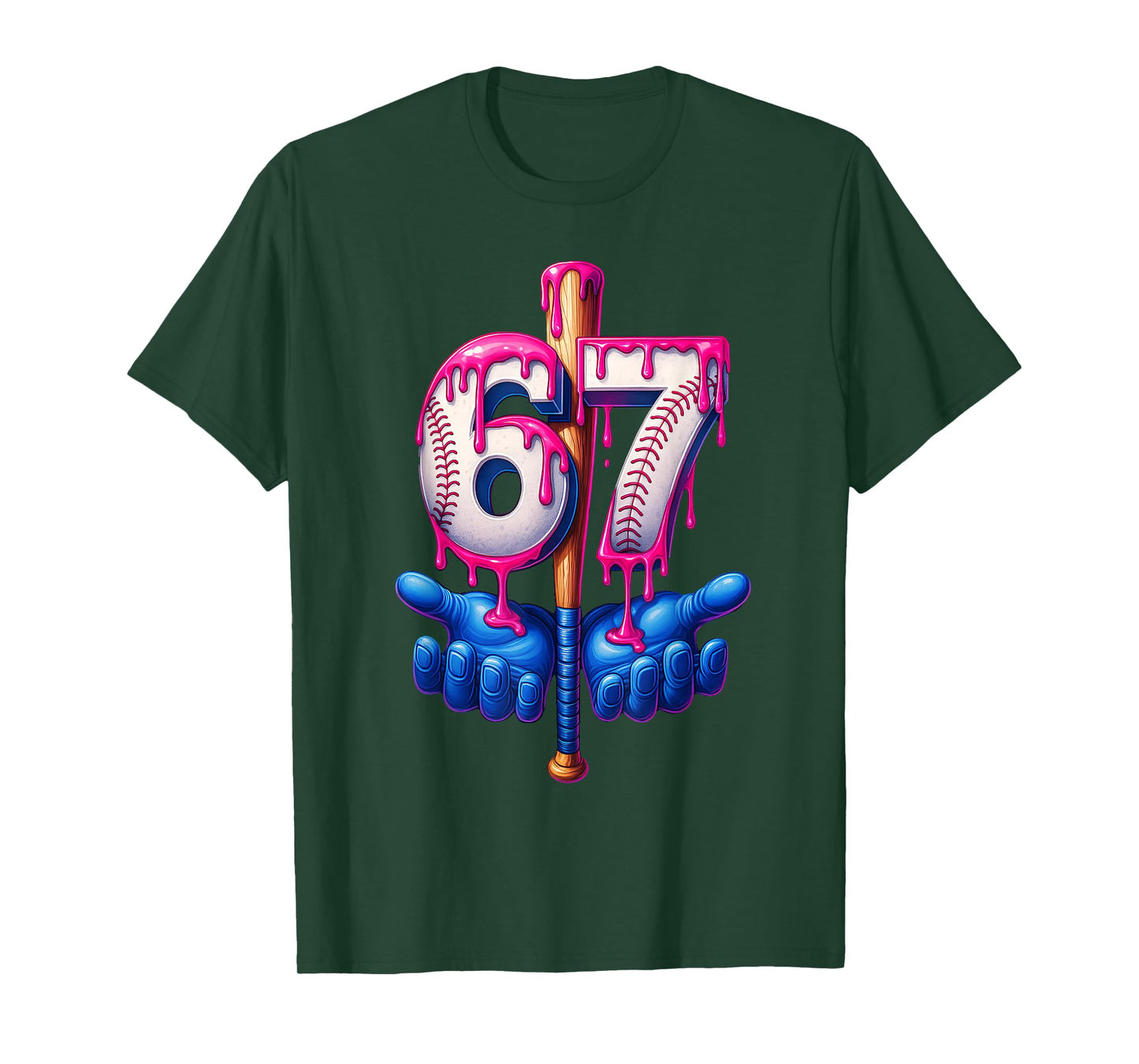 Baseball Drip 6 7 Number 67 Six Seven Meme Mens Boys Kids T-Shirt