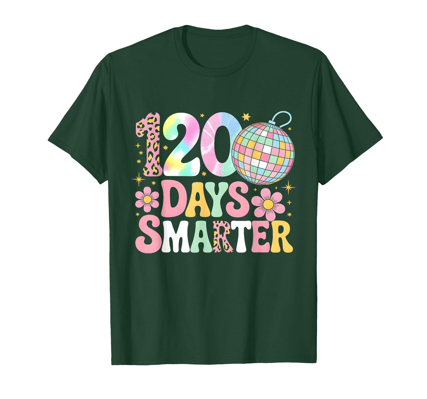 120th Days Smarter Teacher Student Tiedye 120 Days of School T-Shirt