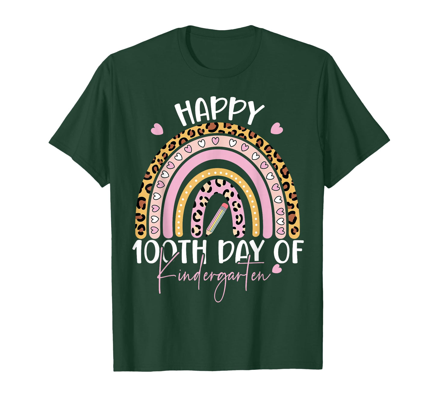Happy 100th Day of Kindergarten Teacher 100th Days of School T-Shirt