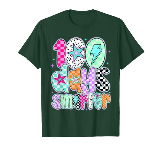 100 Days Smarter 100 Days of School Student Teacher Retro T-Shirt