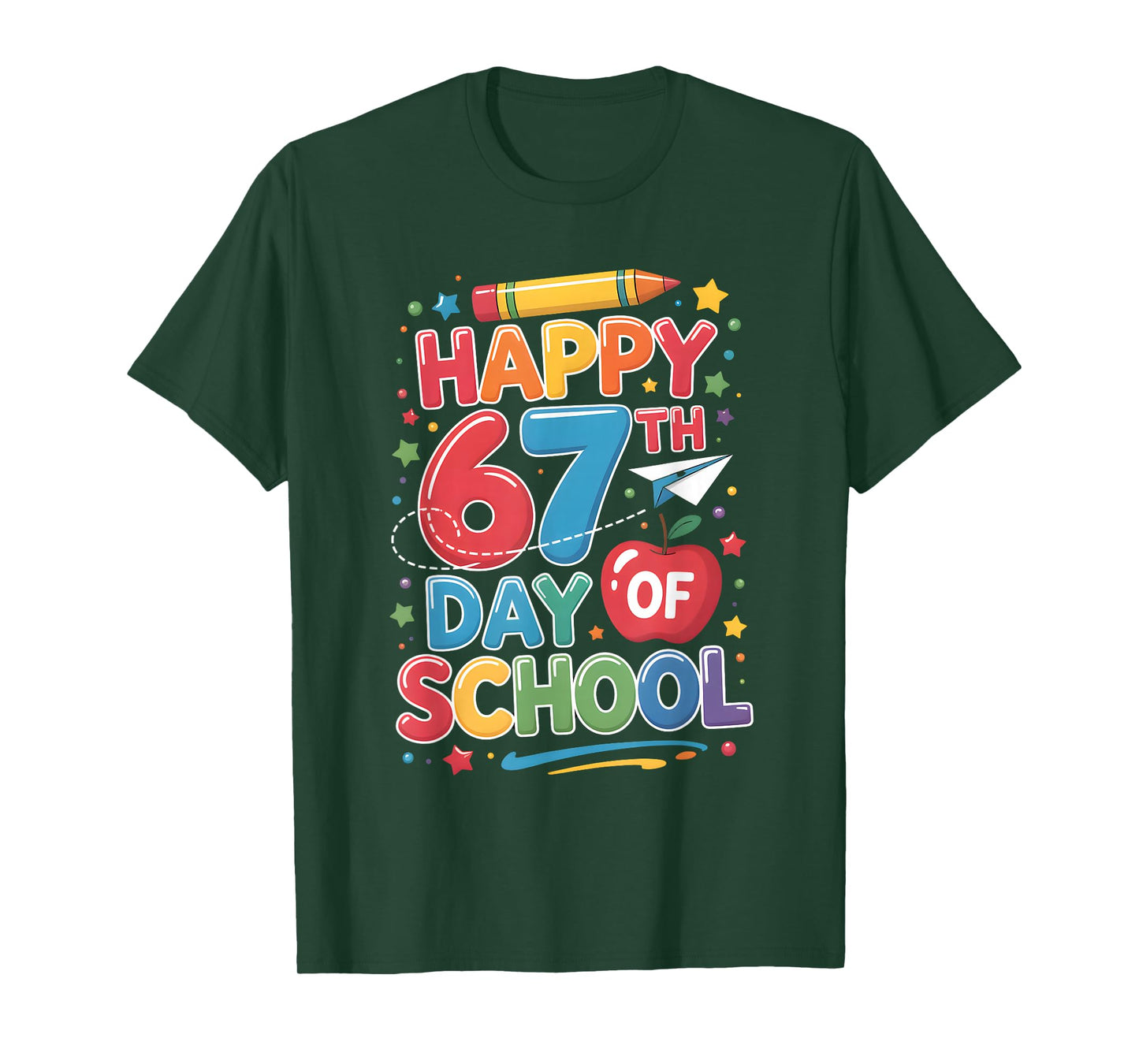 Happy 67 Days of School Teachers Students Six Seven T-Shirt