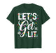 Women Let's Get Lit Xmas Lights Funny Christmas PJs Men Mom T-Shirt