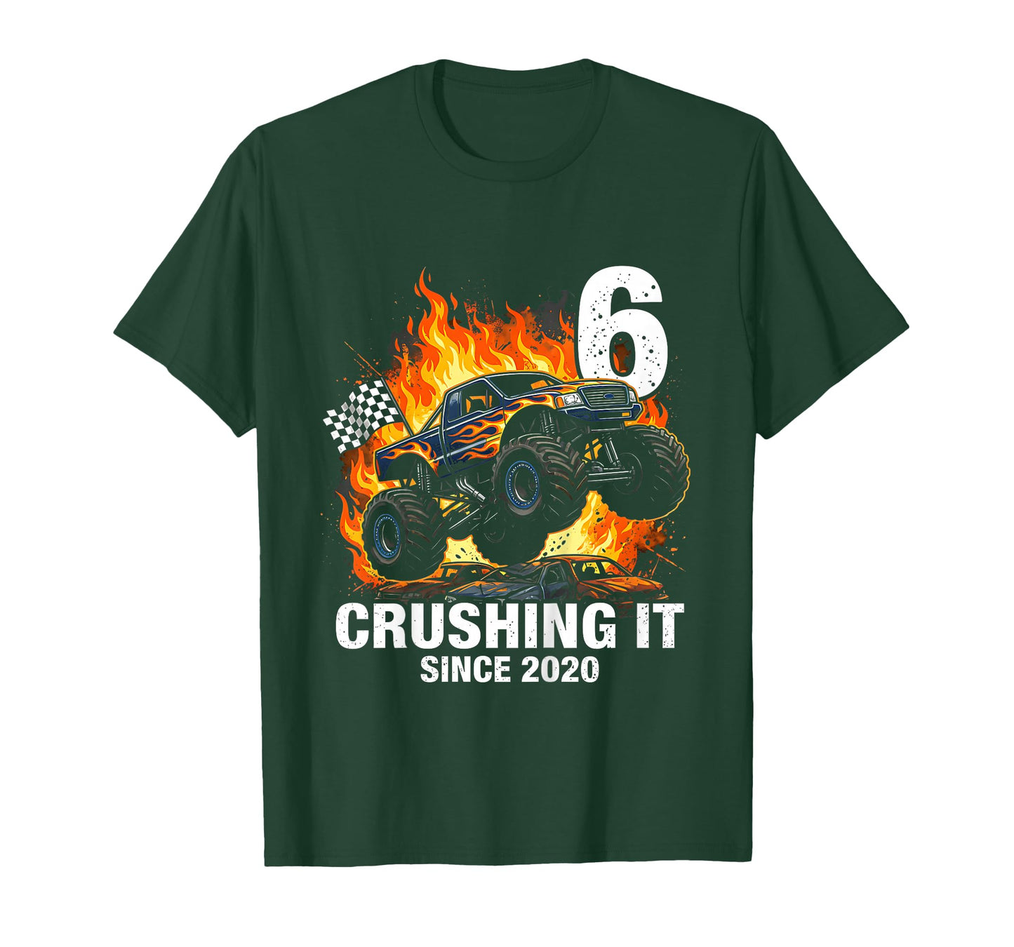 Kids 6th Birthday Truck Turning 6 Years Old Boy Born in 2020 T-Shirt