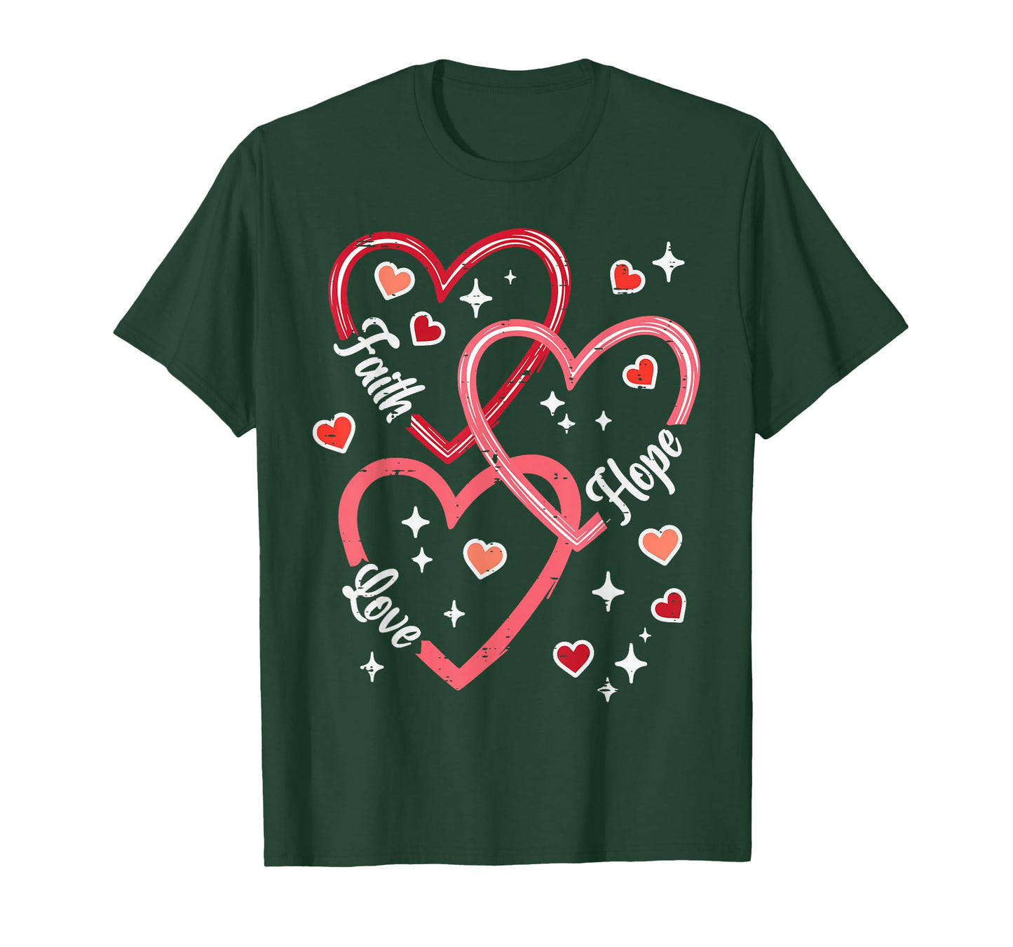 Valentines Day Faith Love Religious Christian Women Men Kids T-Shirt