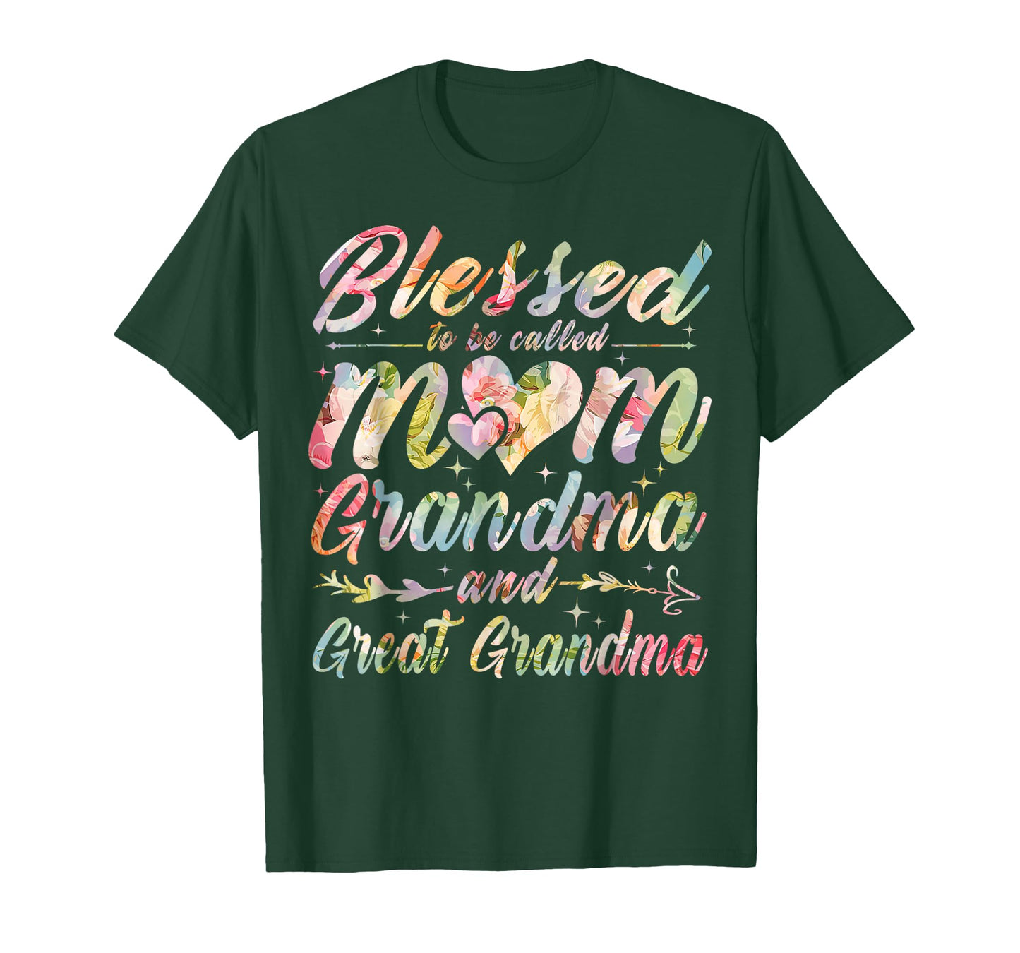 Blessed to Be Called Mom Grandma and Great Grandma T-Shirt