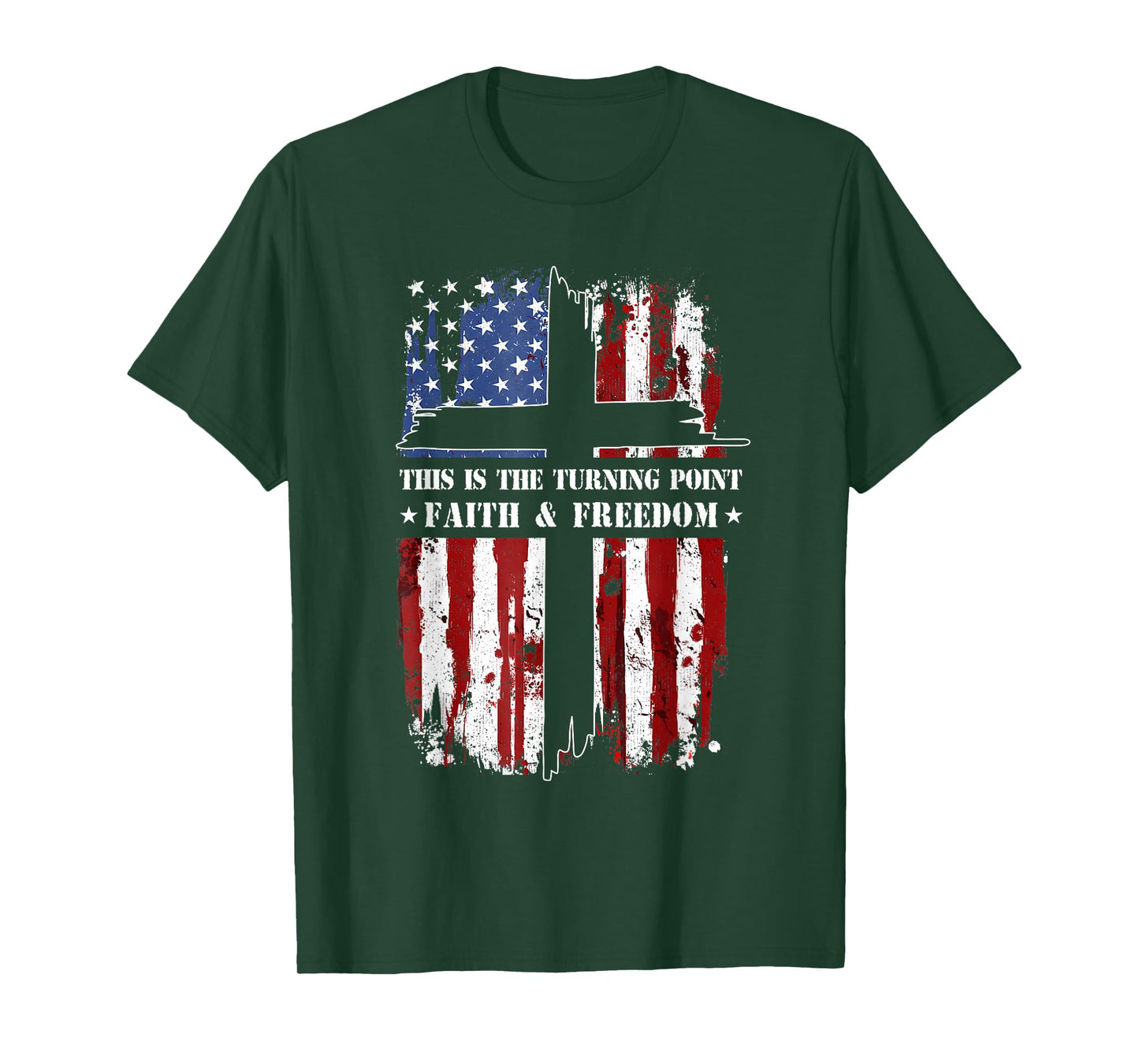 This is The Turning Point Patriotic Christian Faith USA Flag T-Shirt