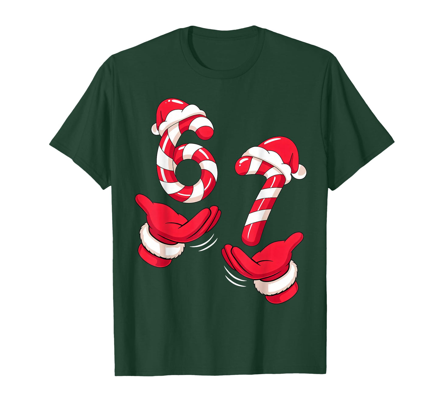 67 Meme Six Seven Candy Cane Christmas Boys Girls Kids T-Shirt