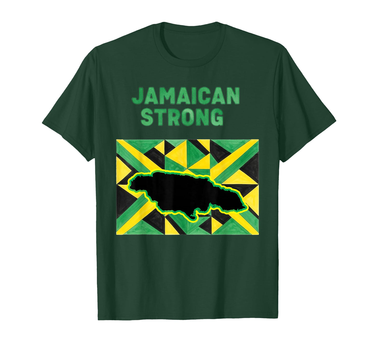 Jamaica Strong Shirt Watercolor Pride Design Image T-Shirt