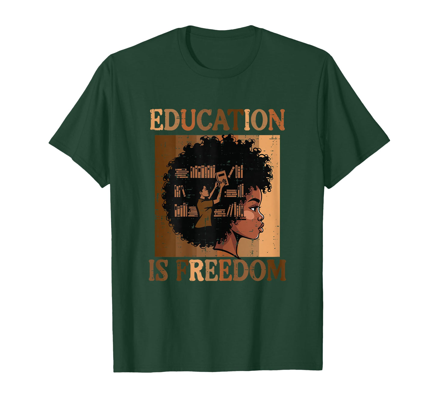Black History Afro Woman Education Freedom Girls Kids Women T-Shirt