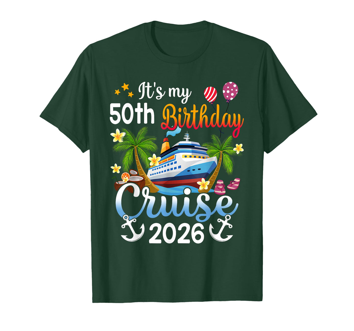 It's My 50th Birthday Cruise Ship 2026 Vacation Party Gift T-Shirt