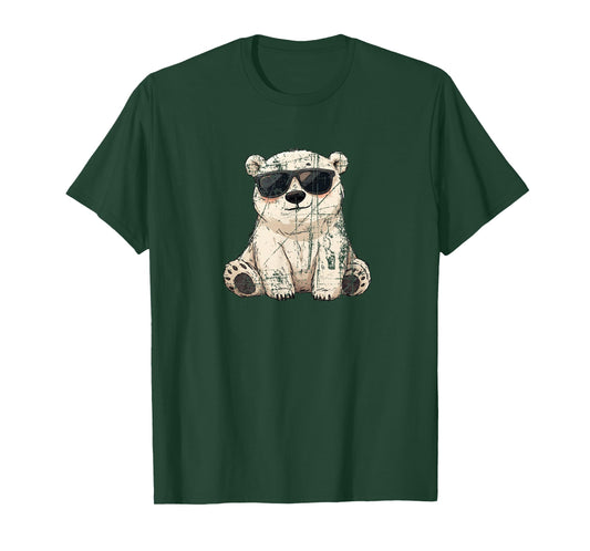 Polar Bear Cool Panda Sunglasses T-Shirt