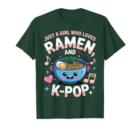 Ramen Kpop Just A Girl Who Loves Ramen and K-Pop K Pop Girl T-Shirt
