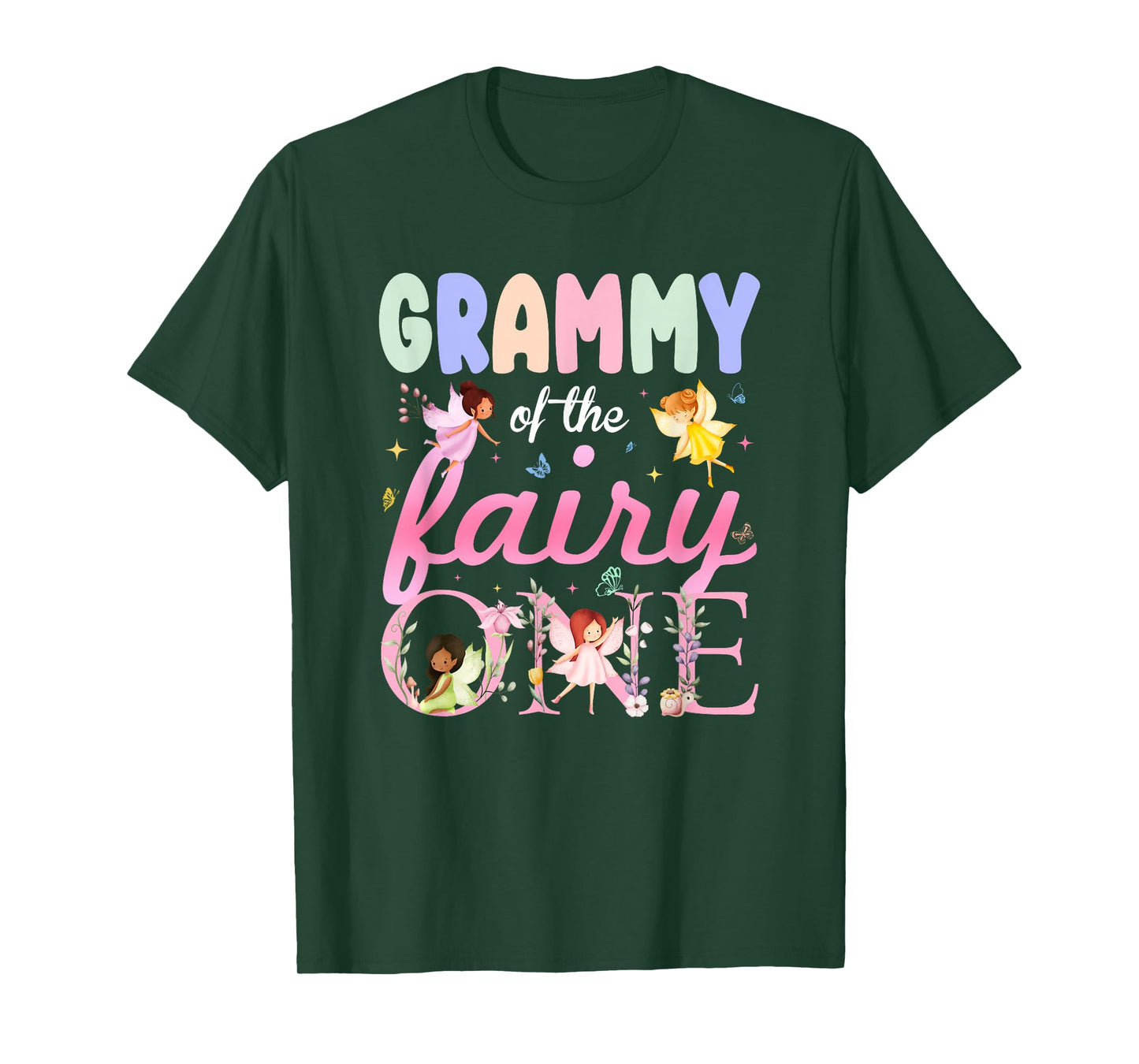 Grammy of The Fairy One 1St Birthday Girl Family Matching T-Shirt